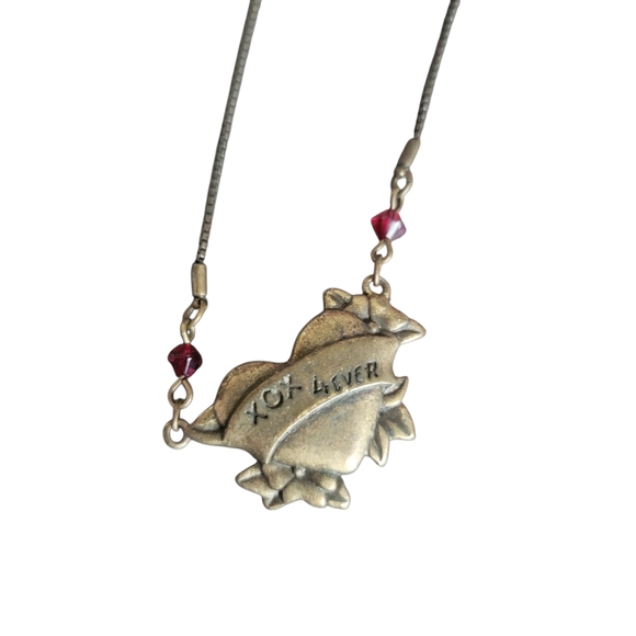 Betsey Johnson Gold and Red Heart Necklace - Picture 2 of 4